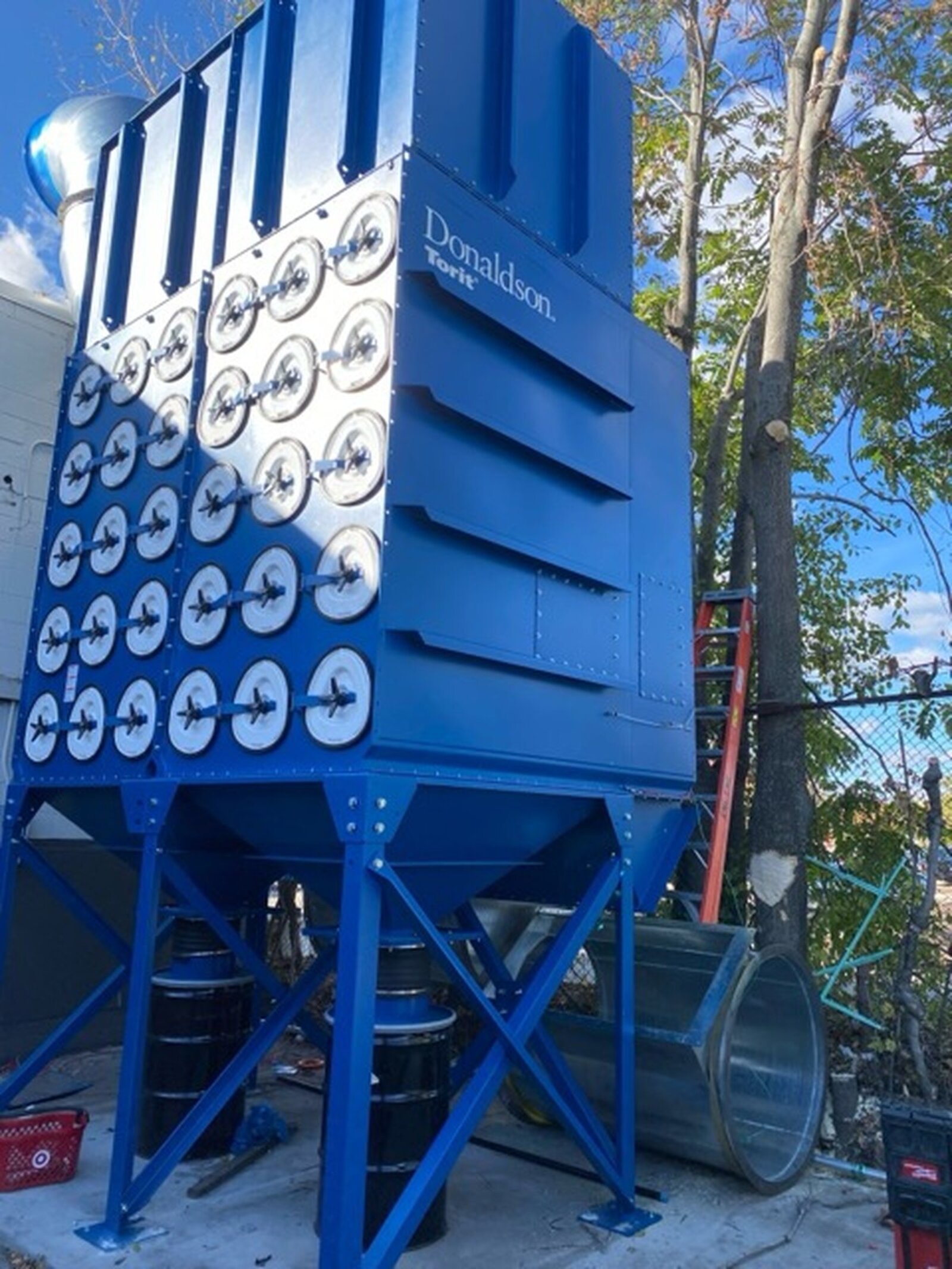 Large dust collector system installation