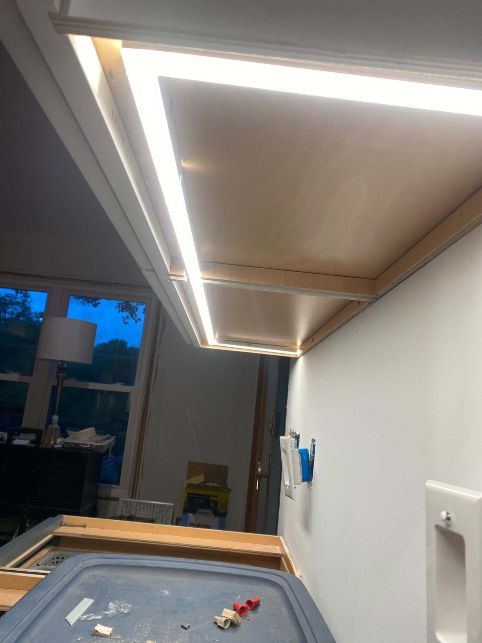 Under-cabinet LED lighting in a kitchen