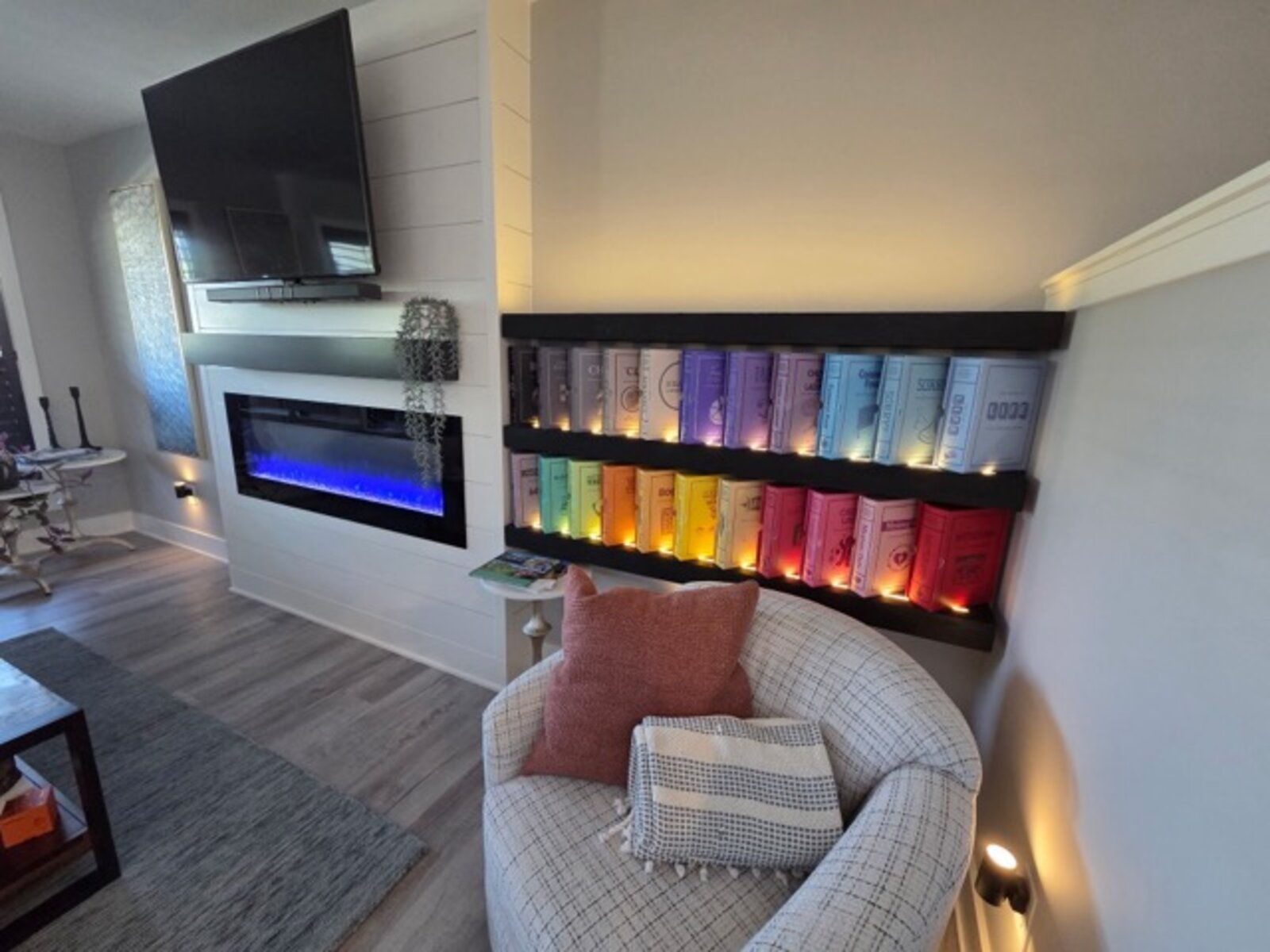 Colorful LED shelves